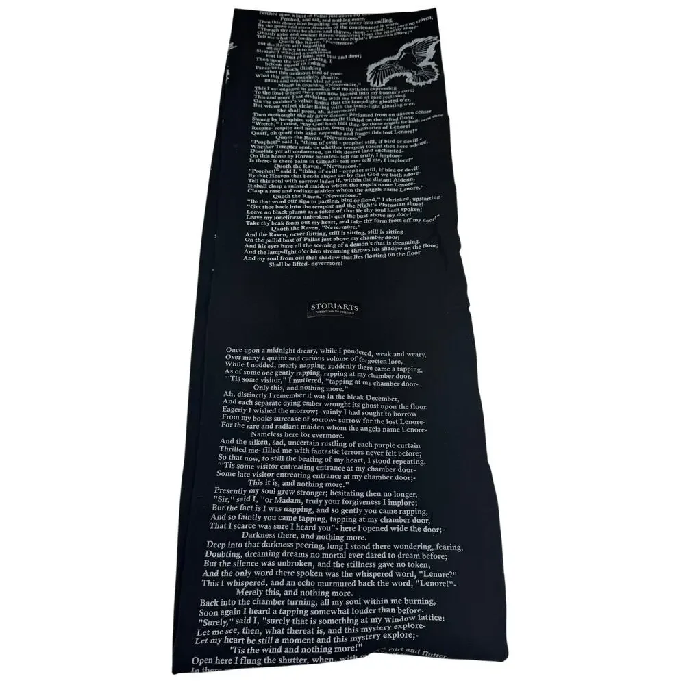 Storiarts The Raven Edgar Allan Poe Literary Scarf - Picture 2 of 2